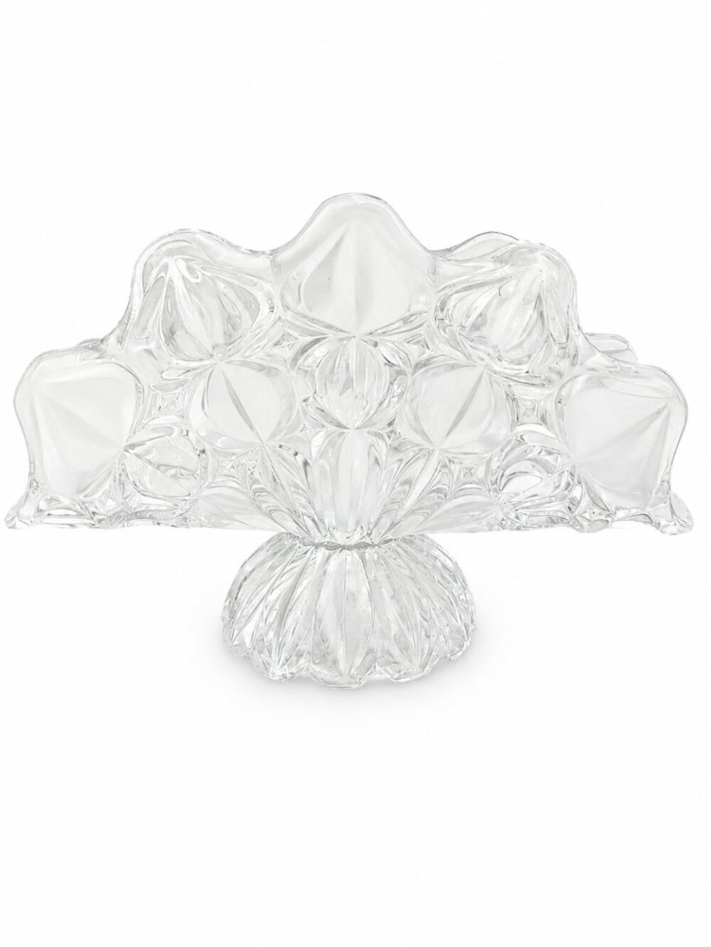Vtg Clear & Frosted Crystal Glass Napkin Holder